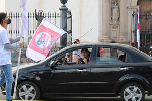 Fiesta albiverde en la Plaza de Armas