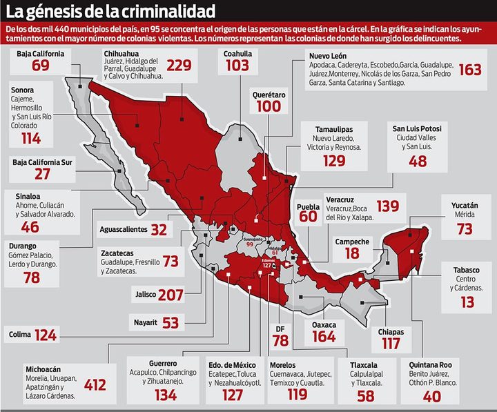 Ubican 78 colonias peligrosas