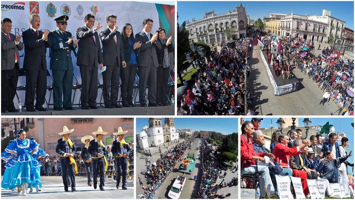 Disfrutan familias tradicional desfile de la Revolución