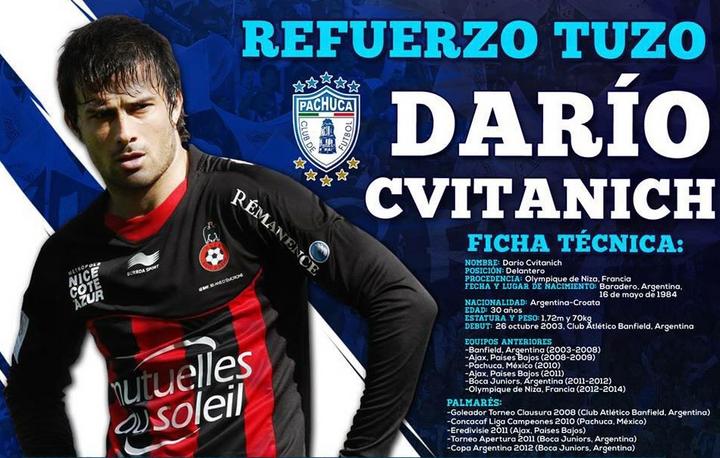 Pachuca confirma a Cvitanich como refuerzo