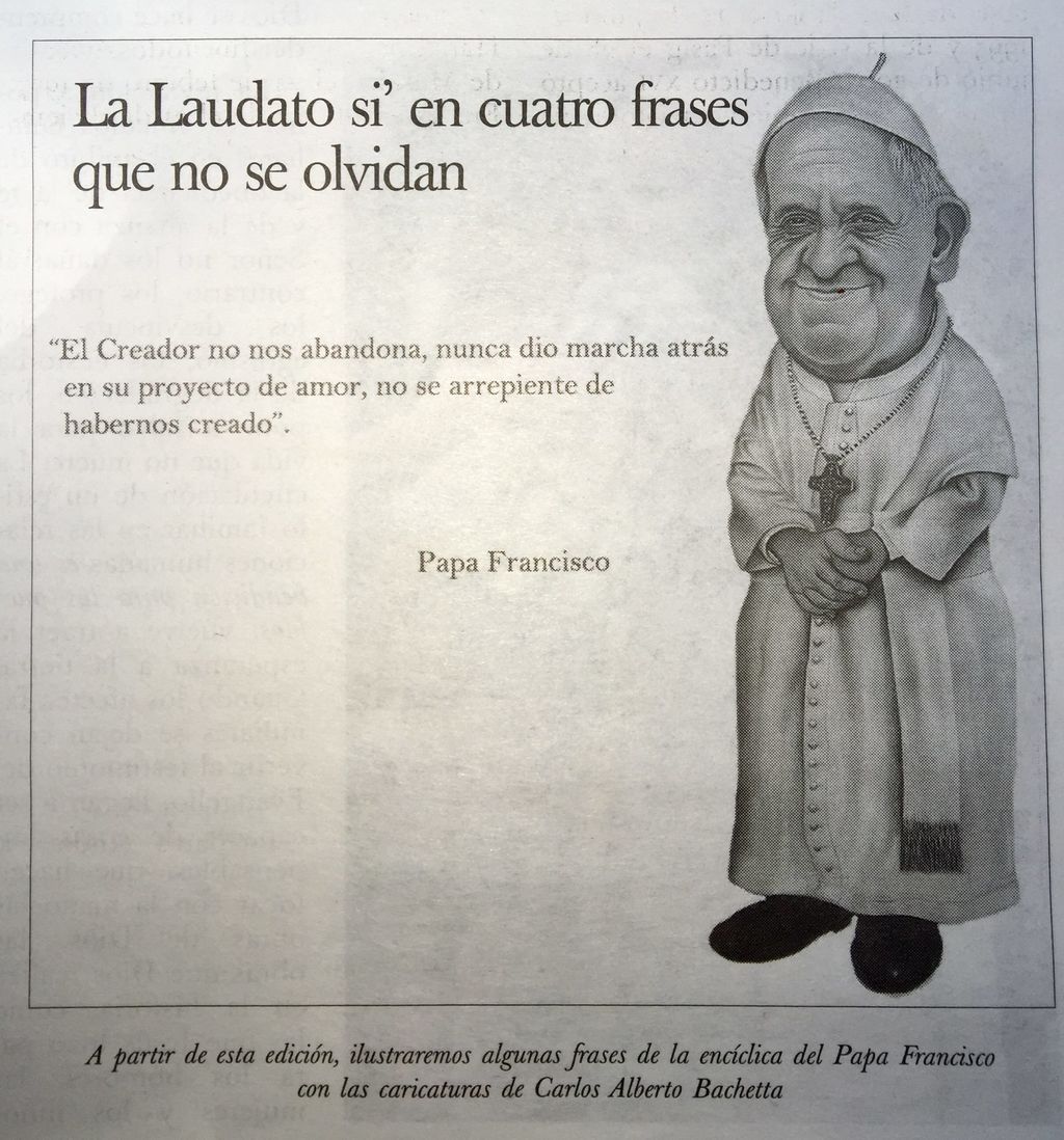 Diario Vaticano publica por primera vez una caricatura del Papa