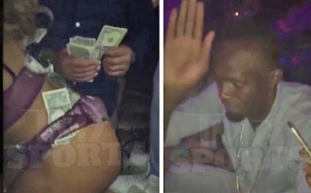 Bolt también muestra su velocidad de manos con strippers