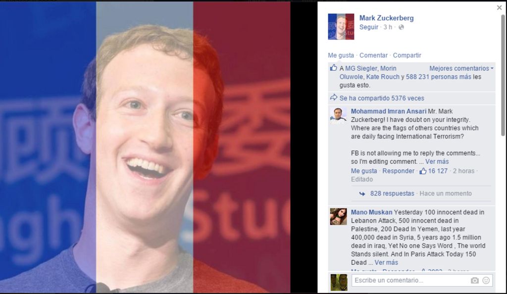 Facebook permite colocar bandera de Francia en fotografías de Perfil