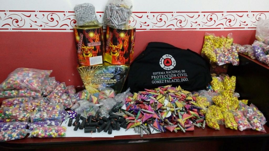 Aseguran 70 kilos de pirotecnia en Gómez Palacio