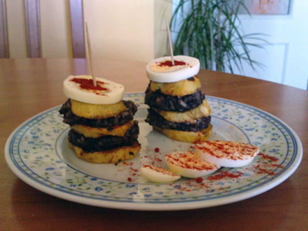 Milhojas de morcilla