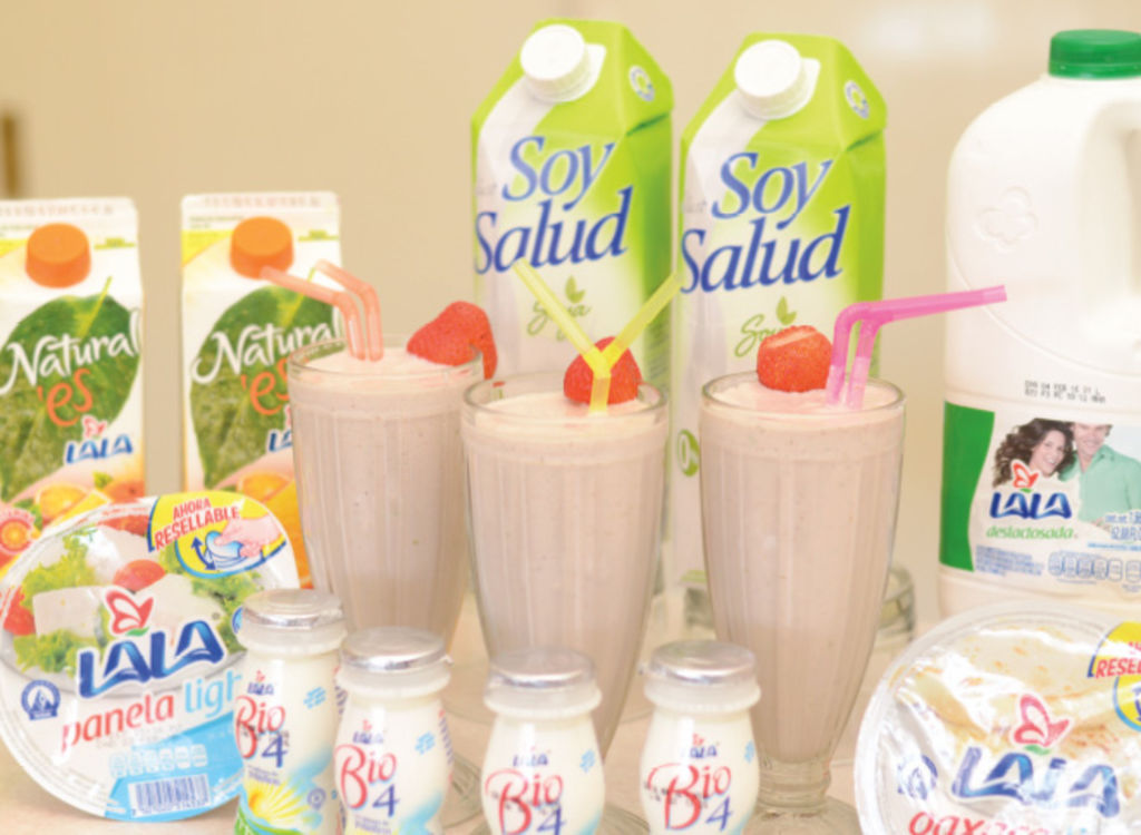 Bebida de leche de soya con frutas