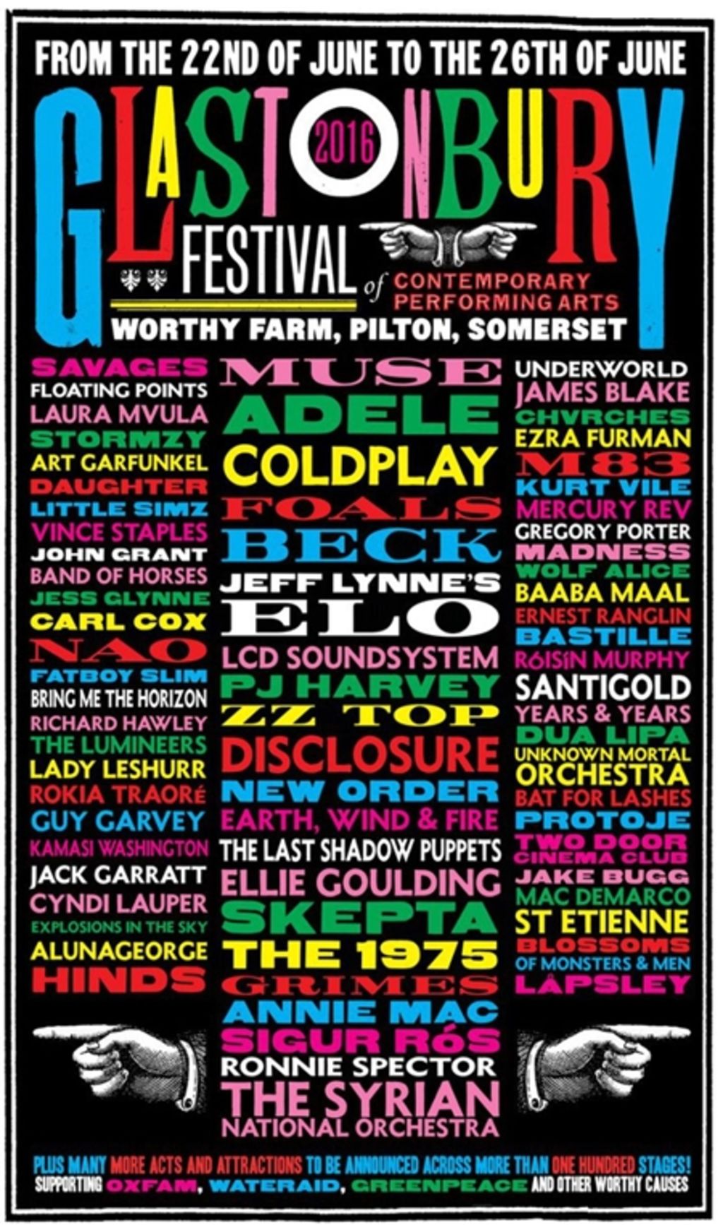 Revelan cartel de Glastonbury 2016