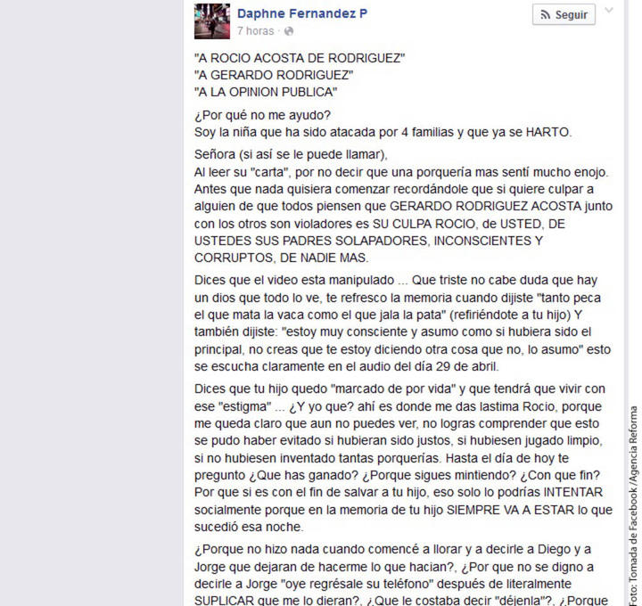 Contesta víctima a madre de 'Porky'