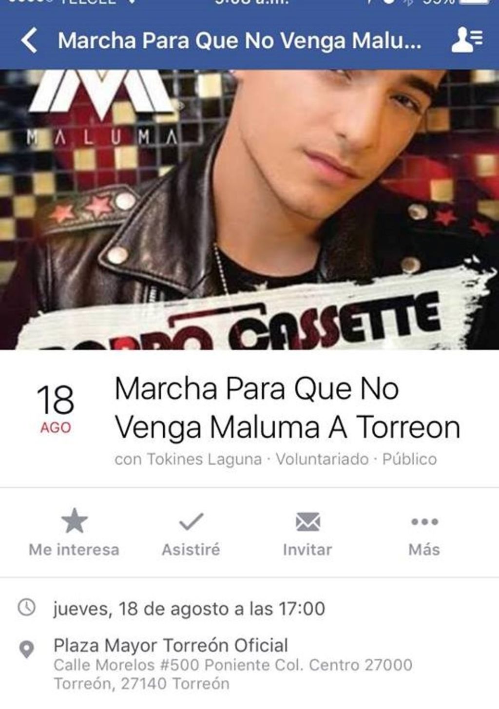 Buscan impedir que Maluma venga a Torreón
