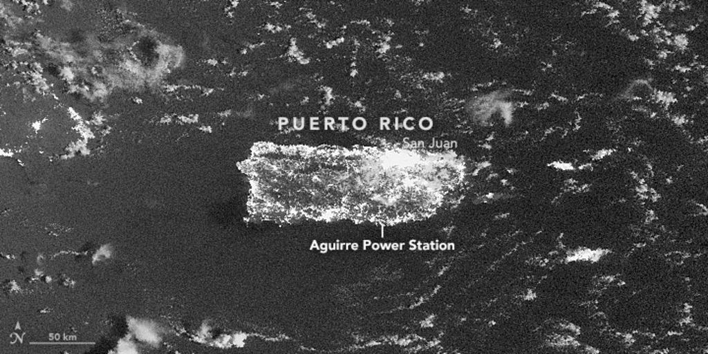NASA distribuye imágenes del antes y después del apagón en Puerto Rico