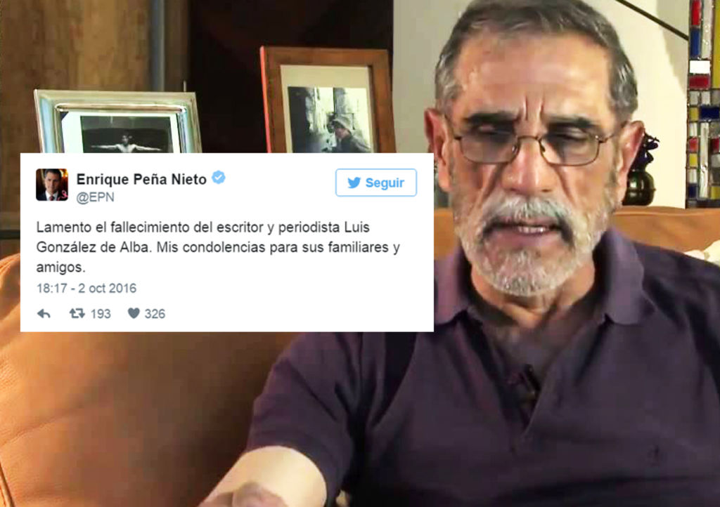 Lamenta EPN muerte de González de Alba