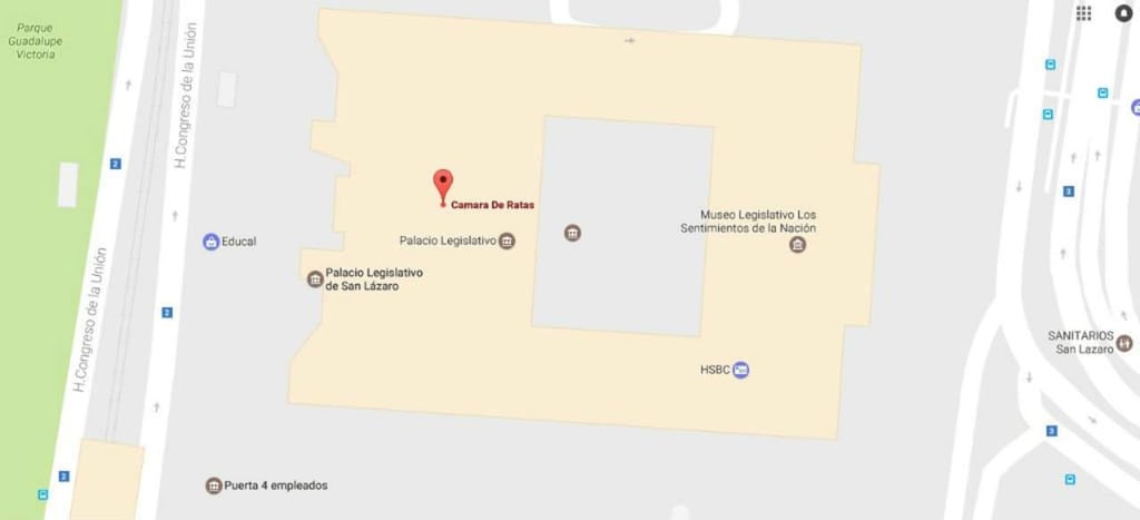 Nombran 'Cámara de Ratas' a San Lázaro en Google Maps