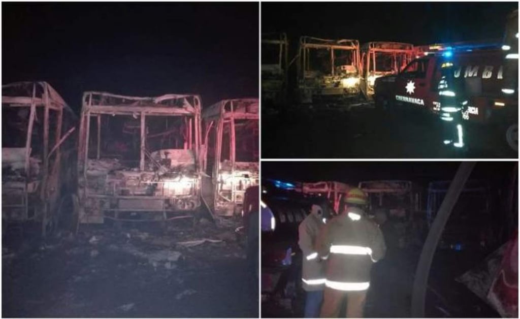 Se incendian unidades del transporte colectivo en Morelos