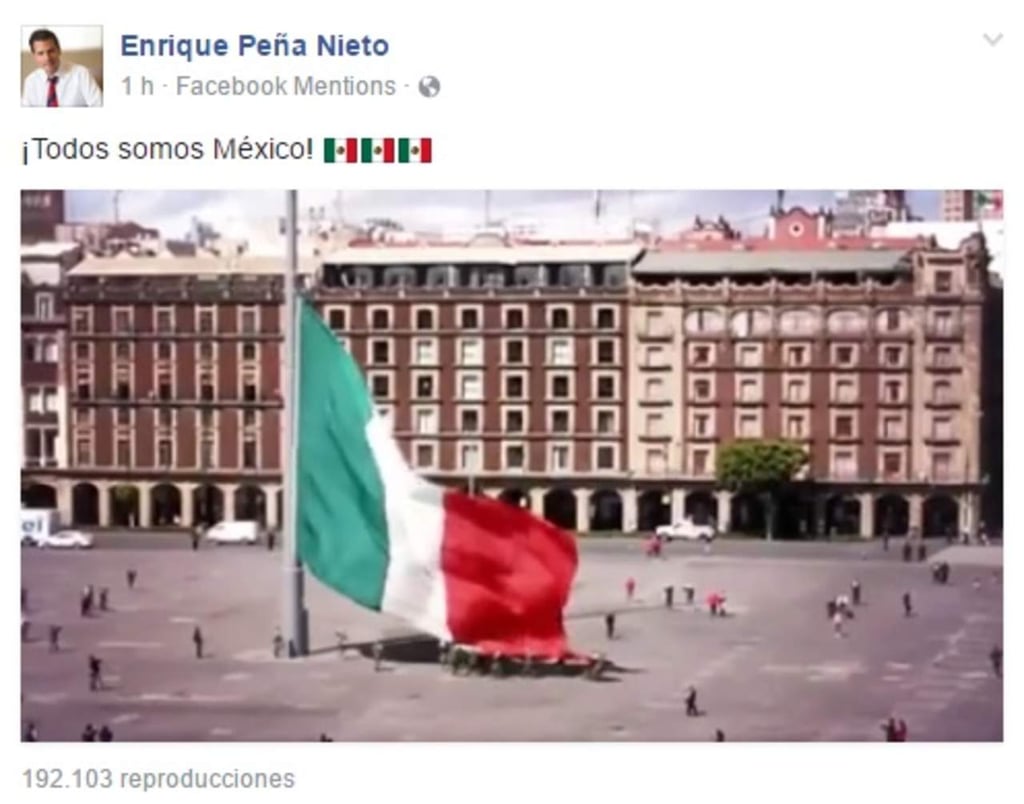 Se suma Peña Nieto al llamado 'Todos somos México'