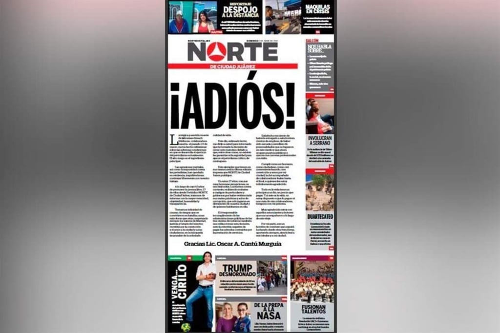 Cierra diario 'Norte de Ciudad Juárez' por inseguridad