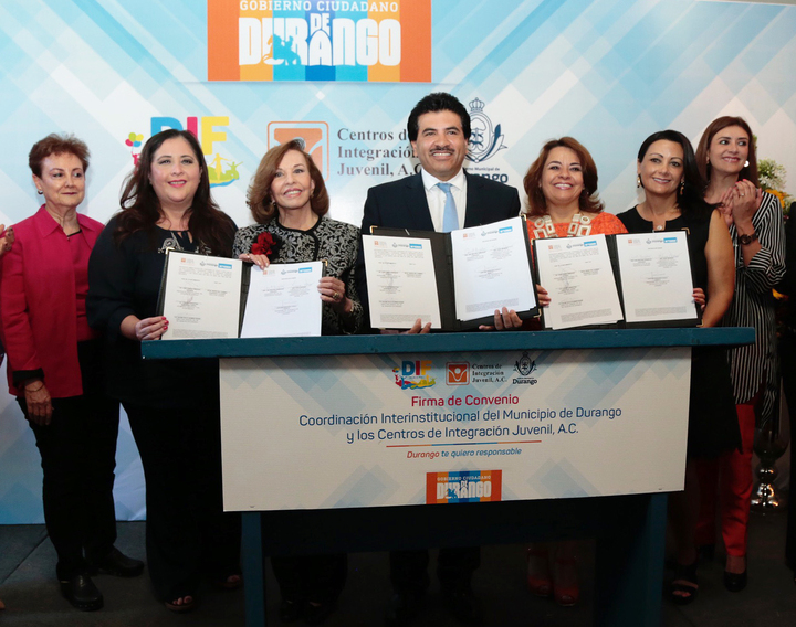 Ayuntamiento y DIF Municipal firman convenio con Centros  de Integración Juvenil en pro de familias duranguenses