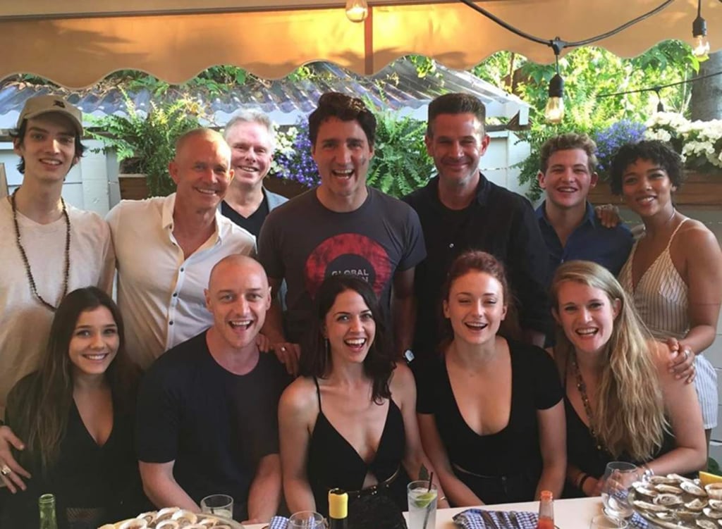 Justin Trudeau y el elenco de la nueva película de X-Men, juntos