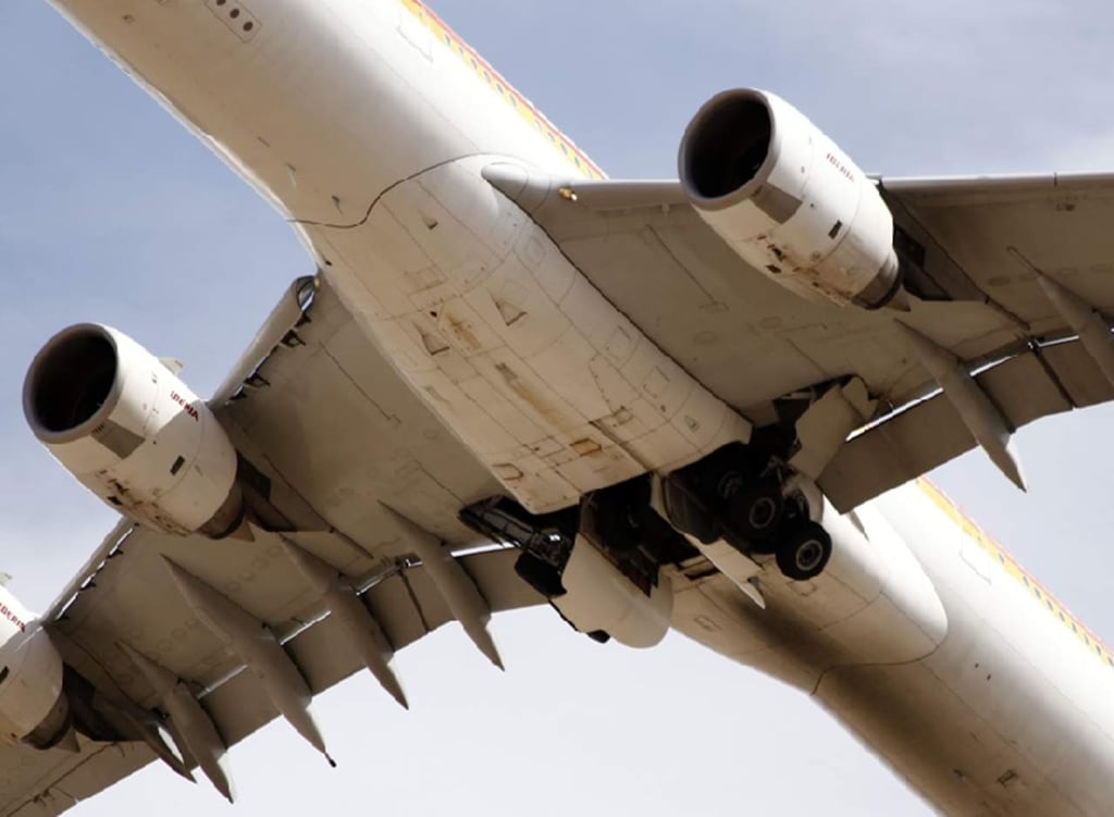 Menor de edad viaja escondido en el tren de aterrizaje de un avión