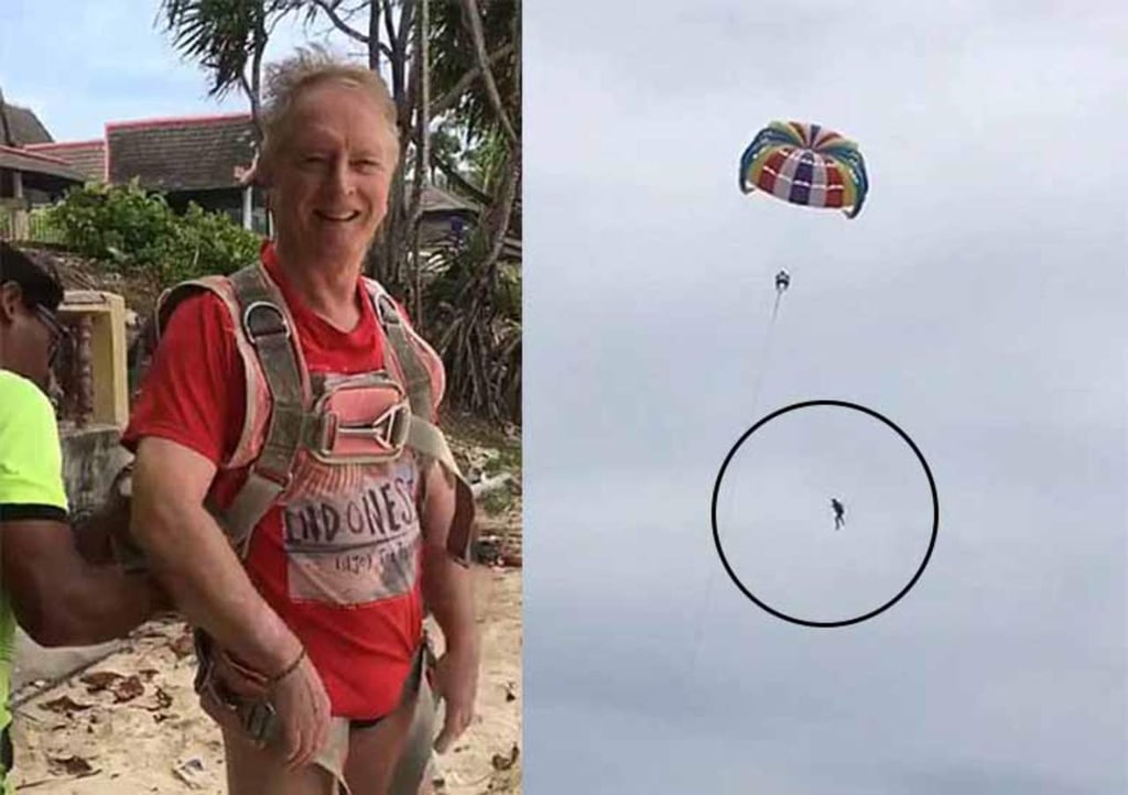 Turista de la tercera edad cae 30 metros de un paracaídas