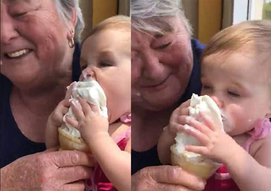 Bebé probando su primer helado se hace viral