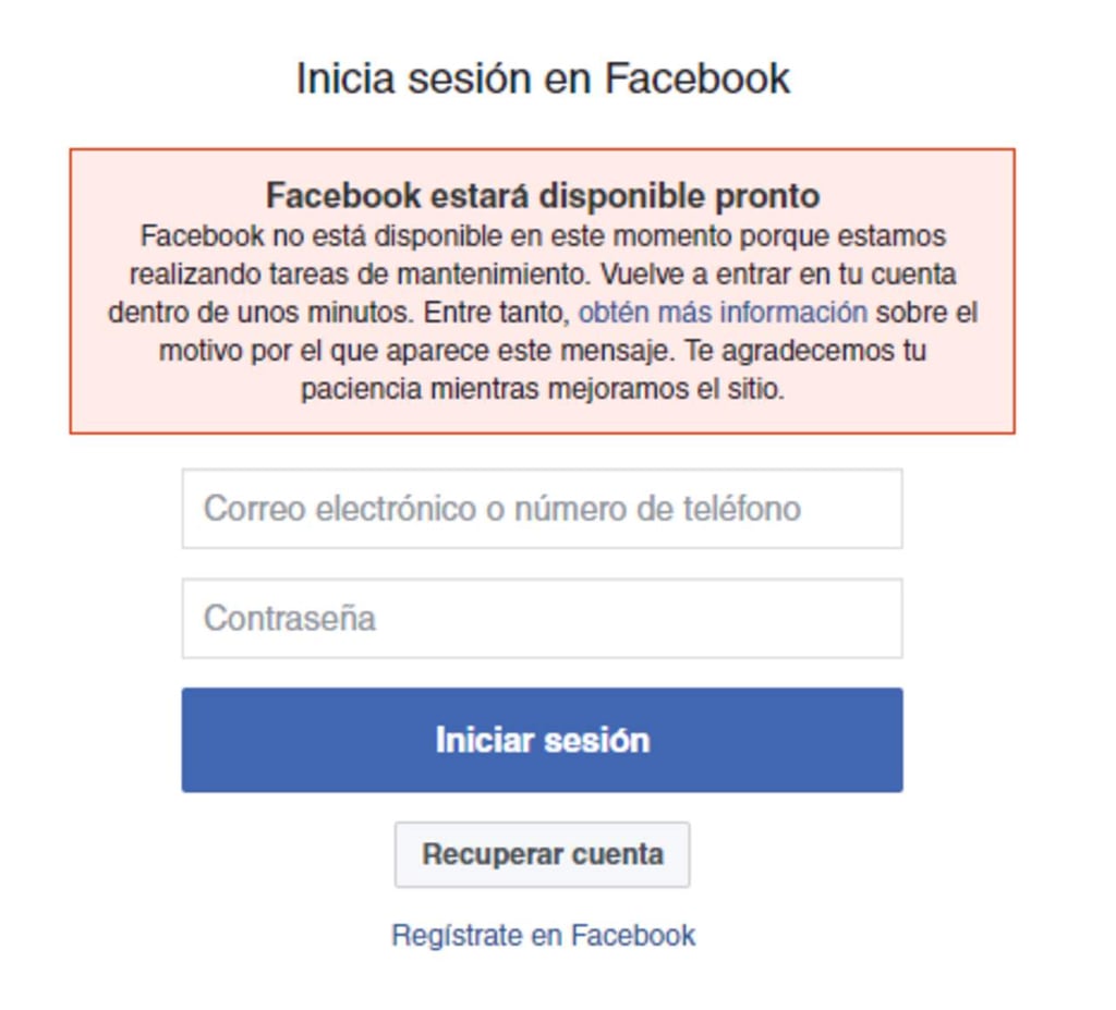 Facebook e Instagram presentan fallas