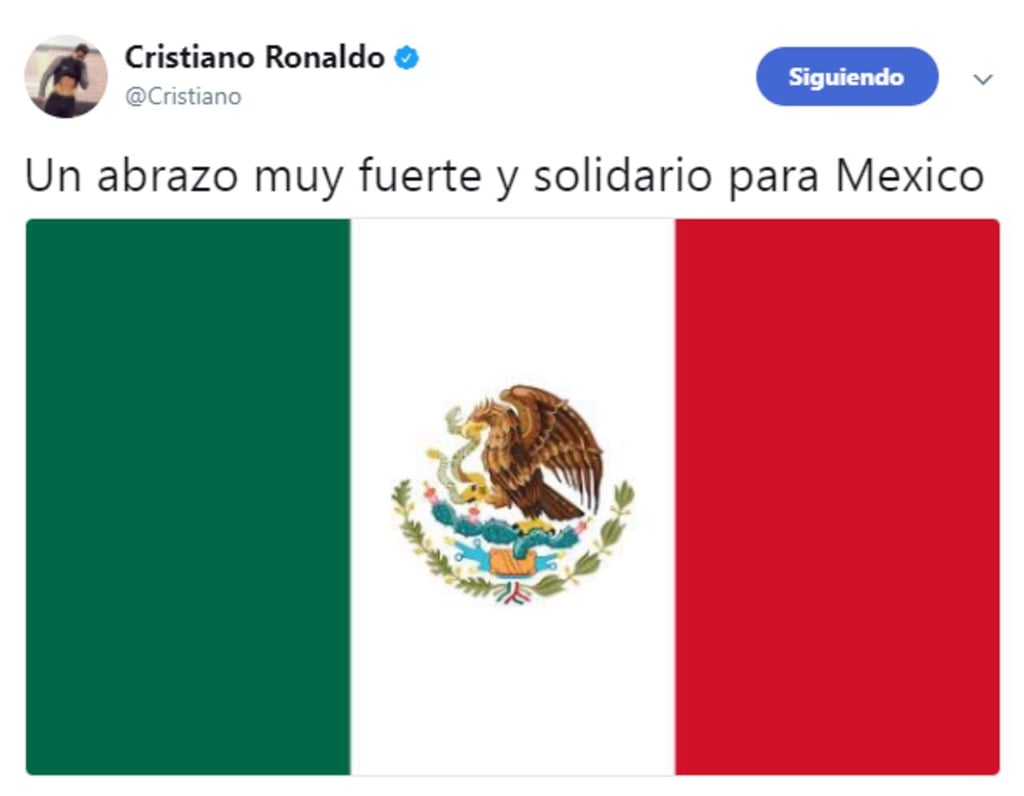 Cristiano, Neymar, Suárez y Alonso mandan mensajes solidarios para México