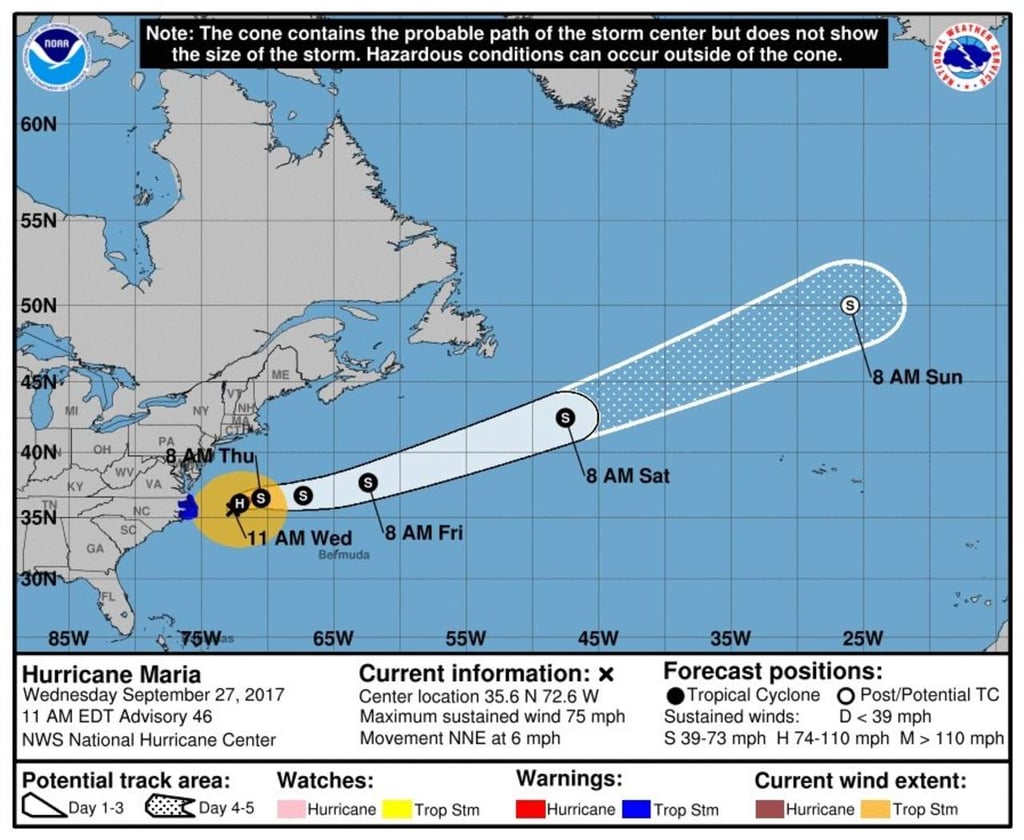 'María' recupera fuerza de huracán en el Atlántico