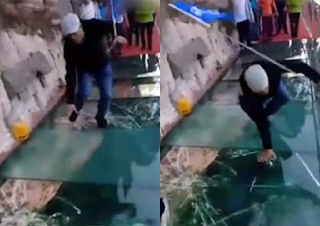 Se 'rompe' el puente de cristal y su reacción se hace viral