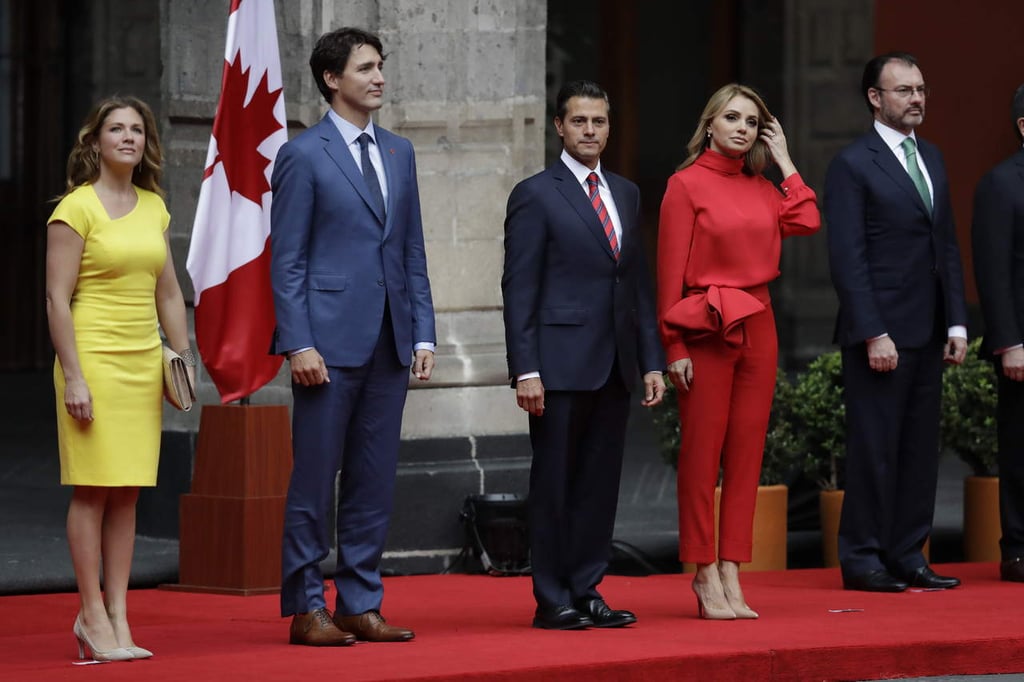 Recibe EPN a Trudeau en el Palacio Nacional