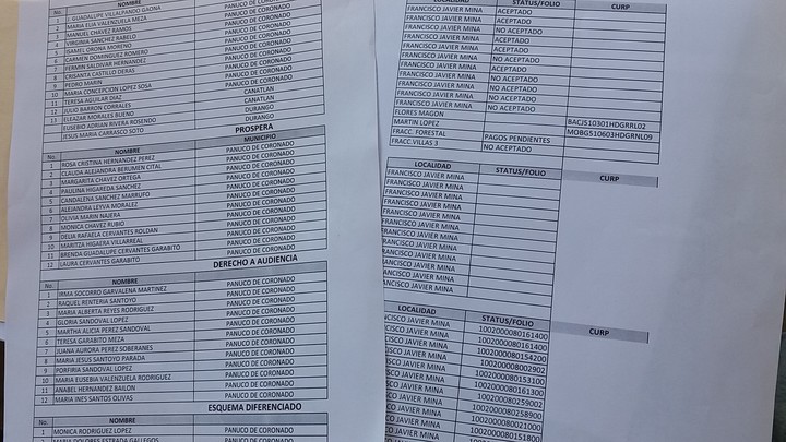 Prospera da de baja a varias familias