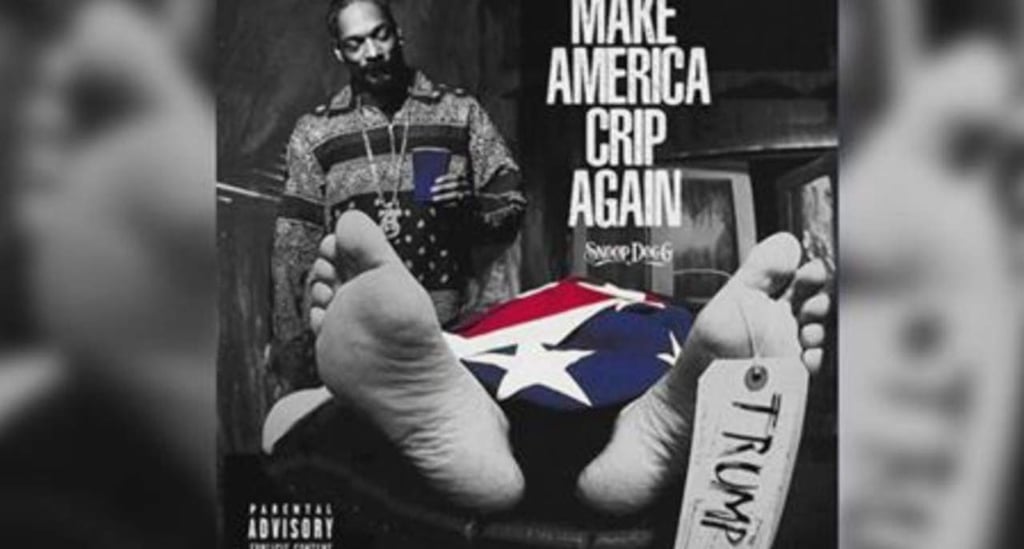 Presenta Snoop Dogg cadáver de Trump en portada