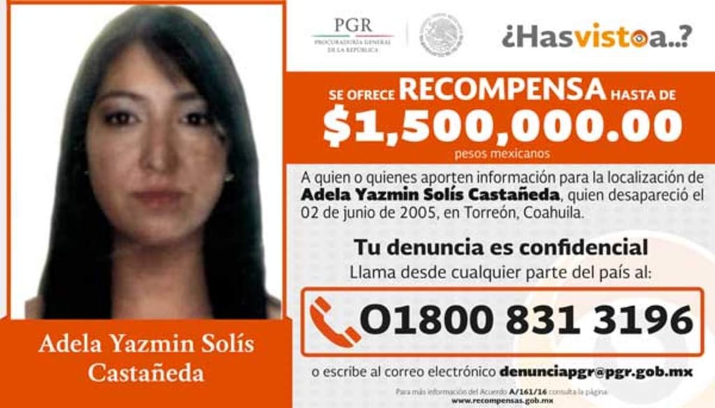 Mantienen recompensa por joven desaparecida en Torreón