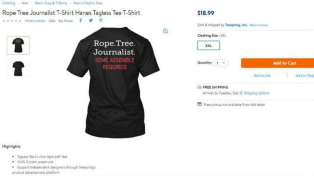 Walmart en EU retira polémica camiseta contra periodistas