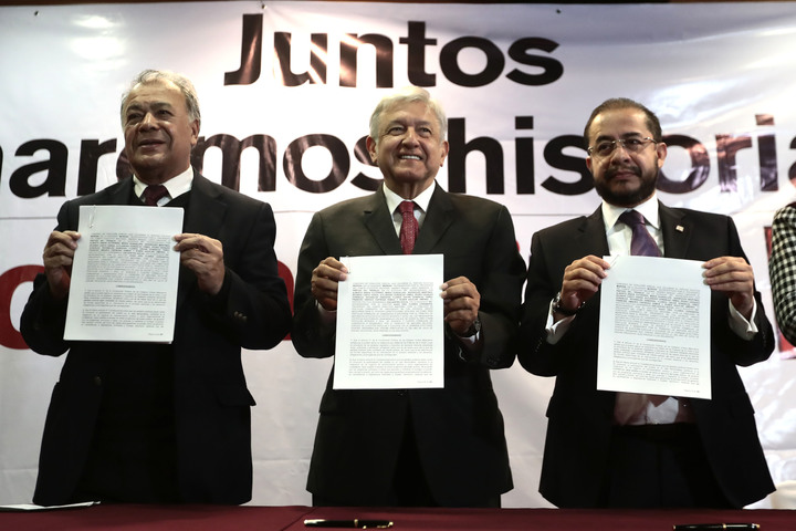 Morena, PES y PT formalizan alianza