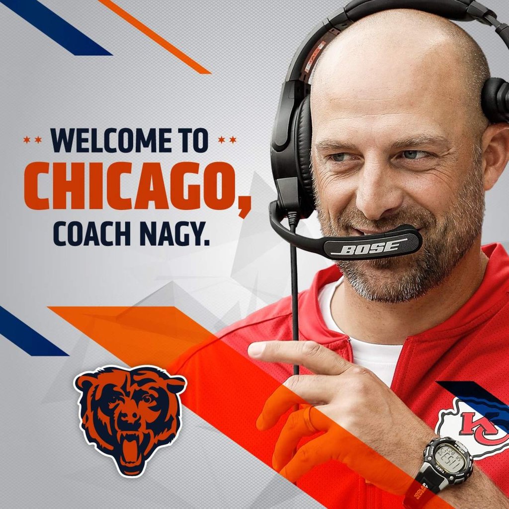 Matt Nagy, nuevo entrenador en jefe de Chicago Bears