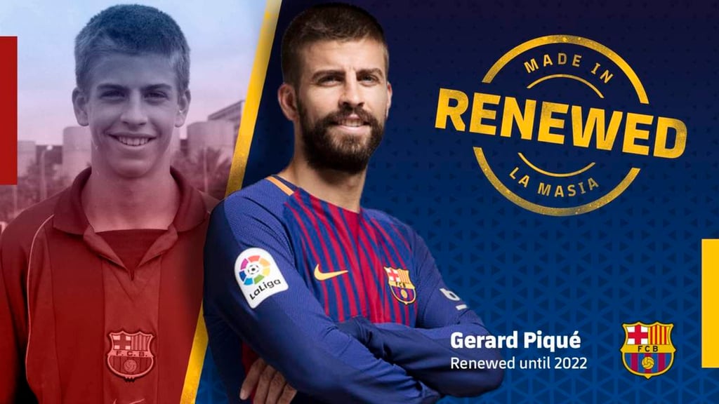 Piqué renueva con Barcelona hasta 2022