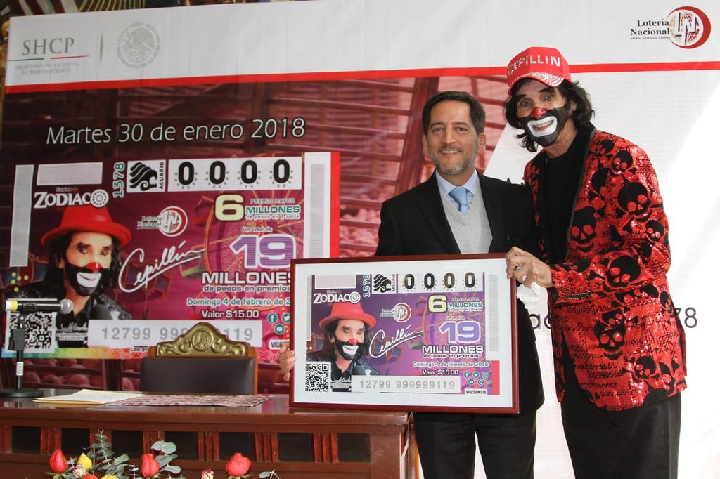 Celebran 45 años de carrera de Cepillín con billete de lotería