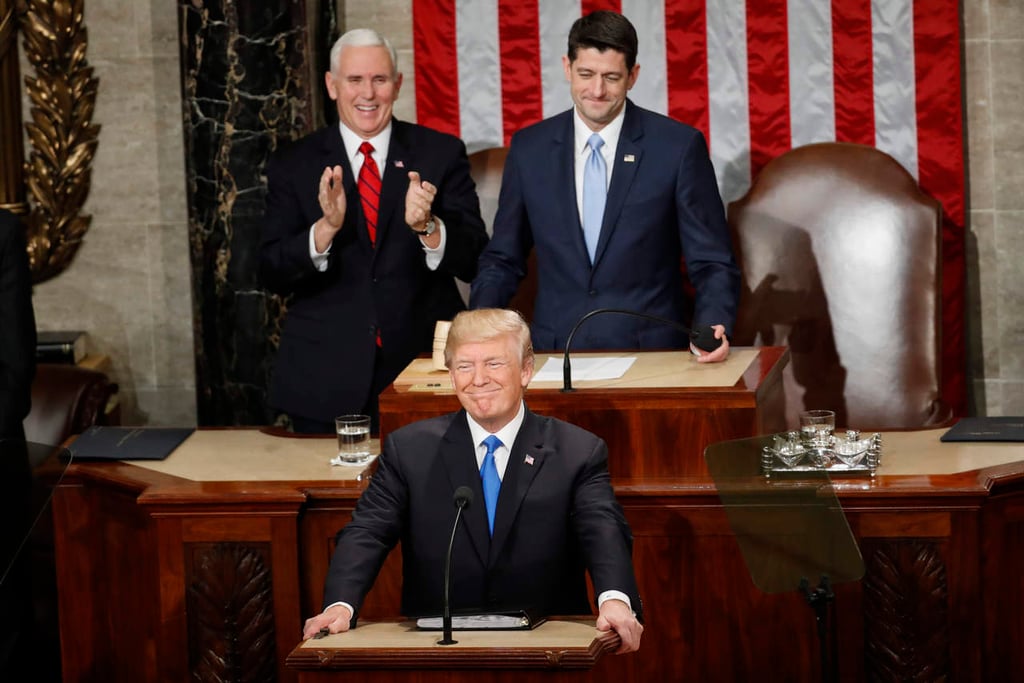 Defiende Trump ante el Congreso su 'extraordinario éxito'