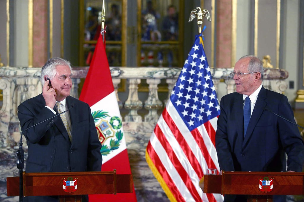 Agradece Tillerson a Kuczynski liderazgo de Perú contra crisis en Venezuela