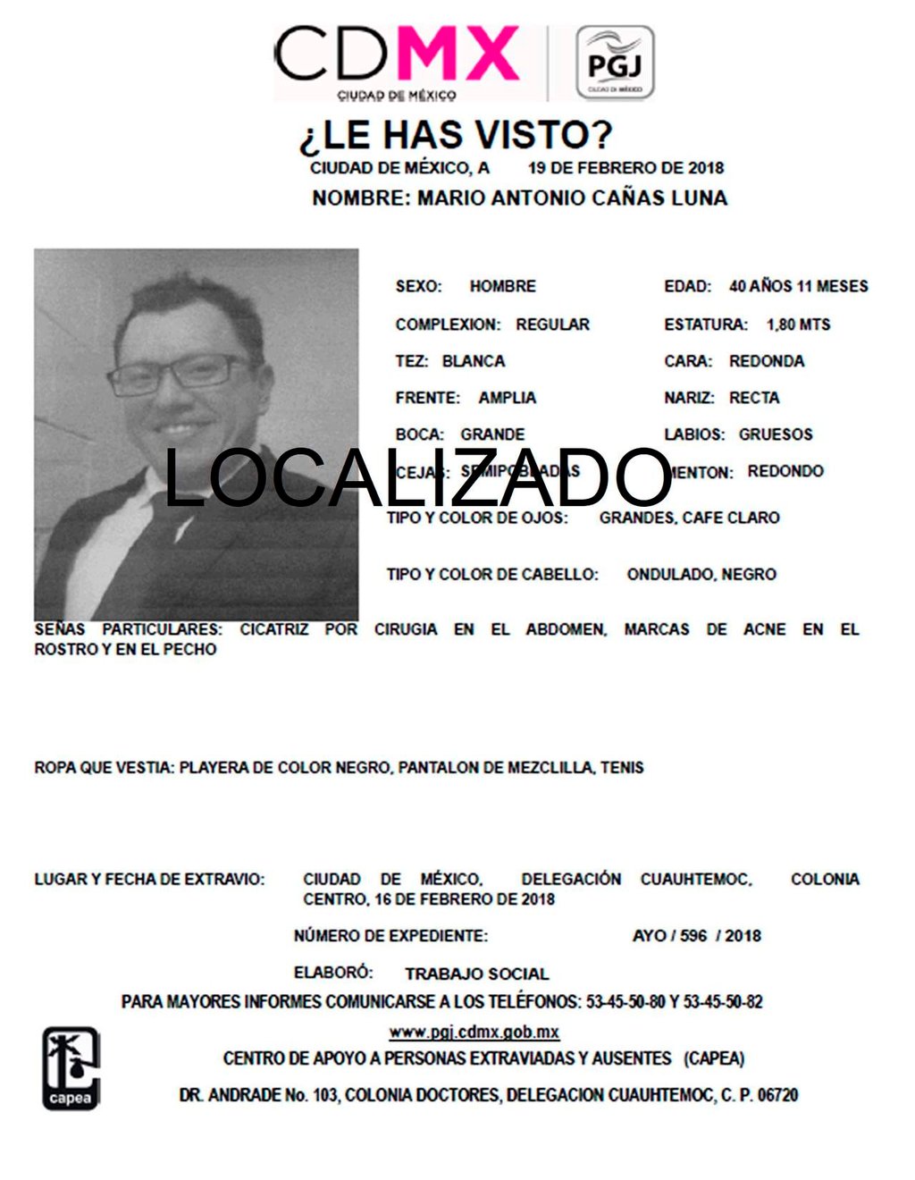 Autoridades localizan a periodista desaparecido en CDMX