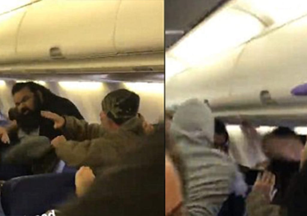 VIDEO: Violenta pelea se desata en pleno vuelo