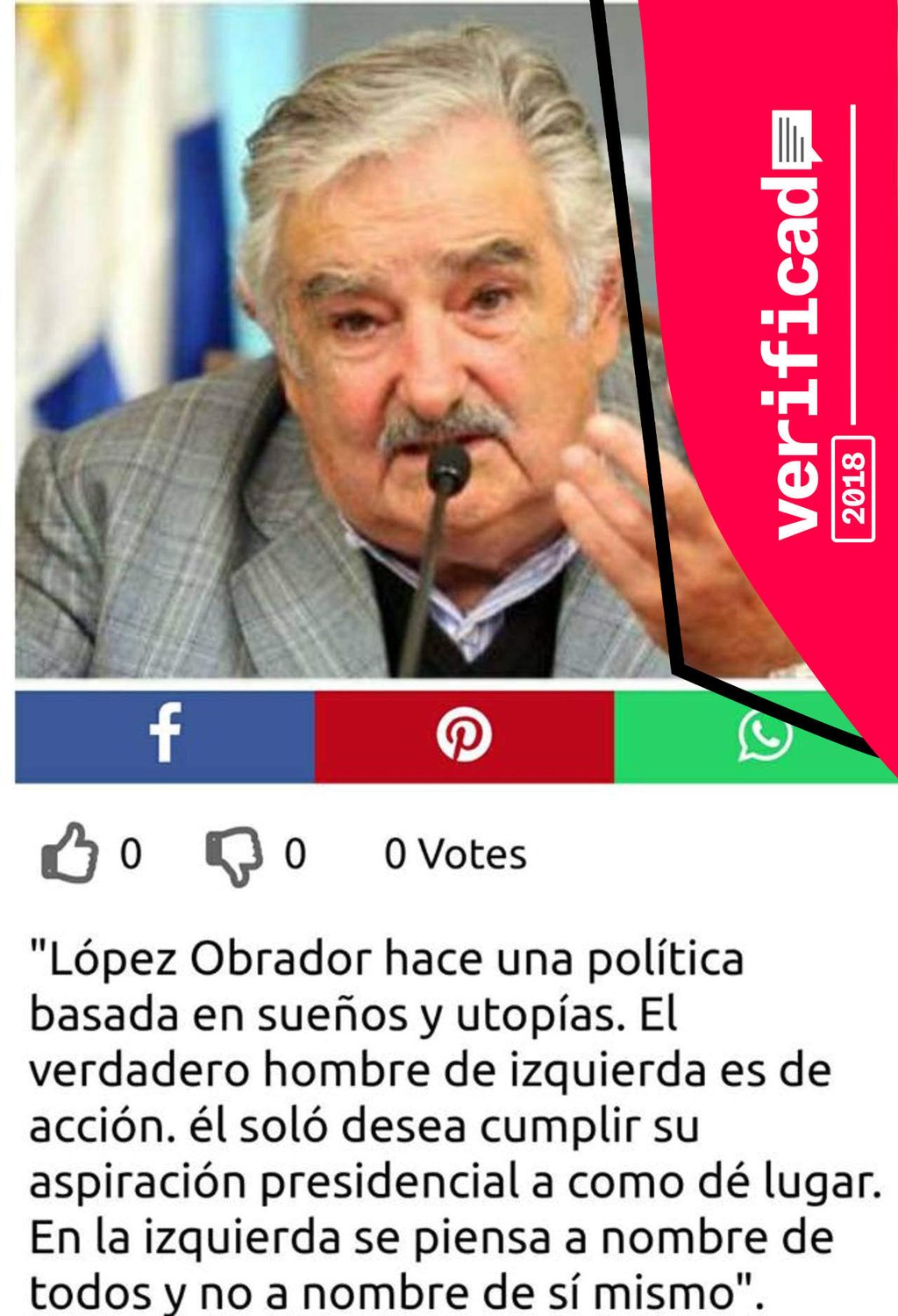 José Mujica nunca dio su opinión sobre AMLO