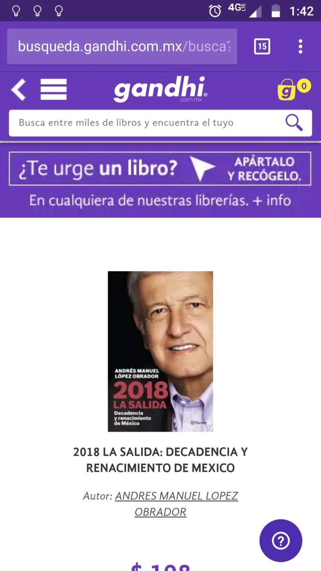 Librerías Gandhi confirma: el libro de López Obrador no fue el más vendido