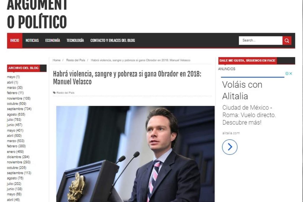 Falso que Velasco haya pronosticado violencia si gana López Obrador