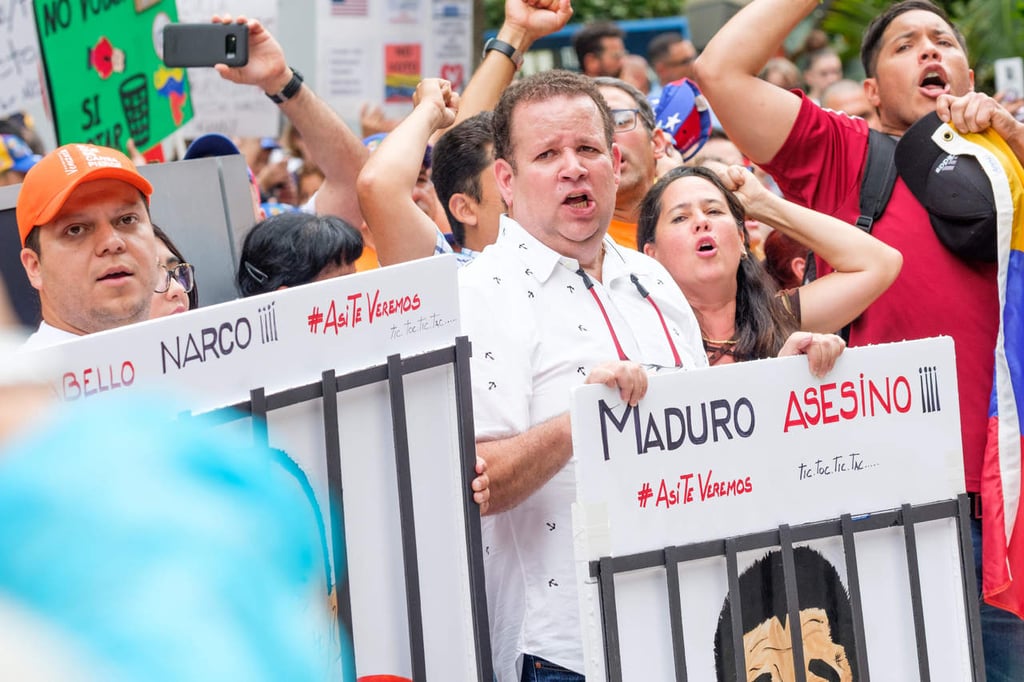 Exilio venezolano protesta en Miami contra elecciones de Maduro