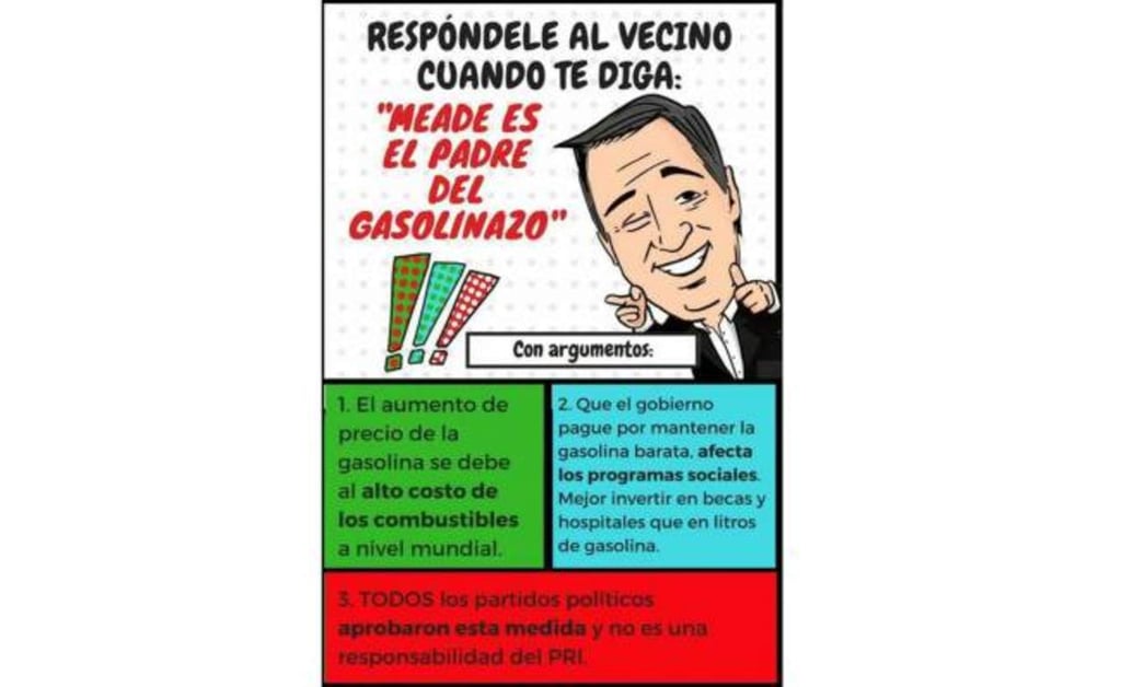 Responde Meade con cómic si es 'el padre del gasolinazo'