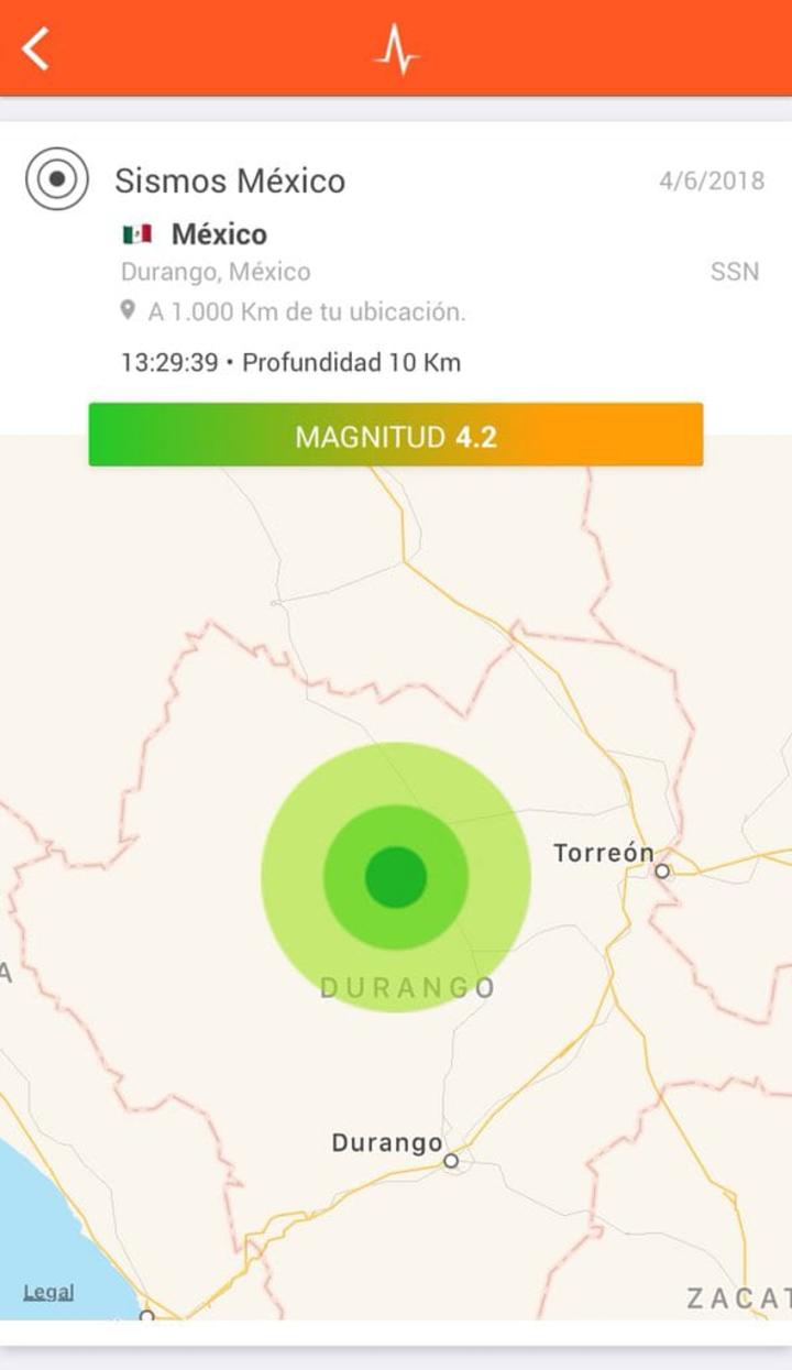 Reportan nuevo sismo en Durango
