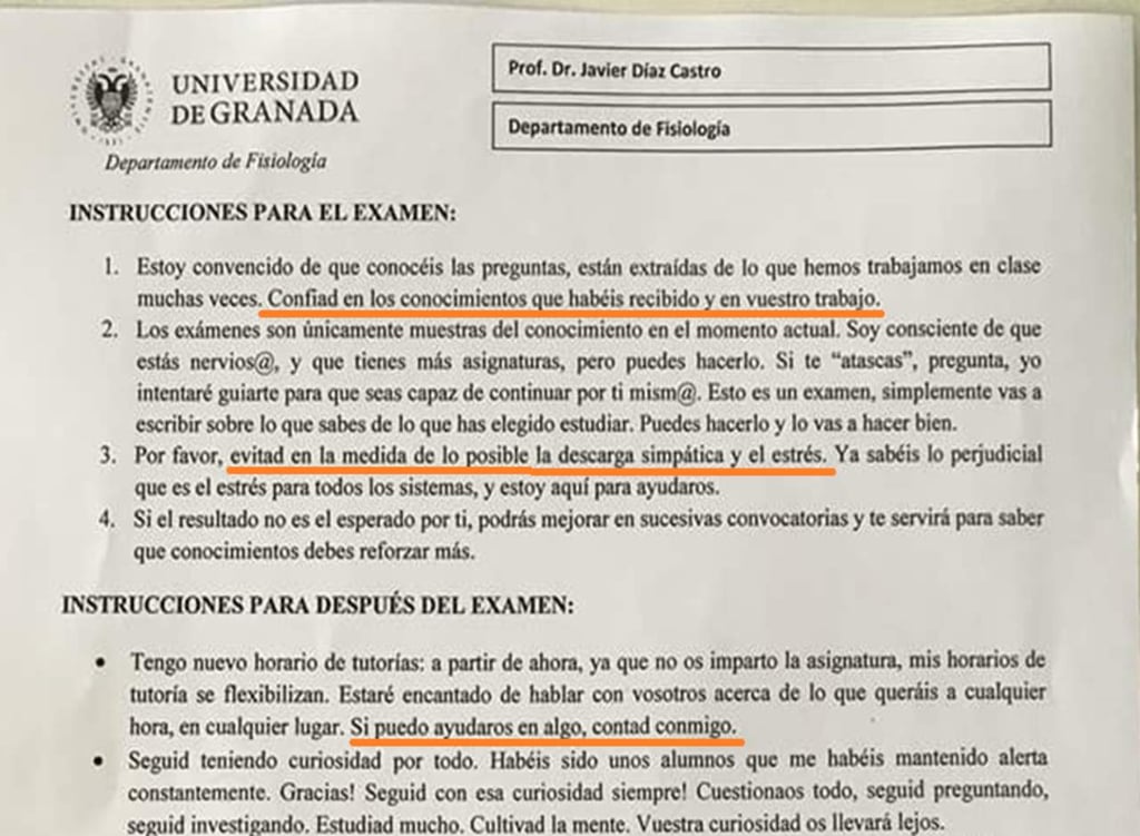 ‘Instrucciones para el examen’ de un profesor se hacen virales