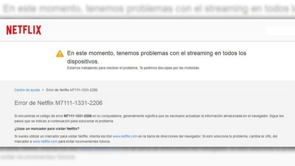 Reportan usuarios falla en Netflix