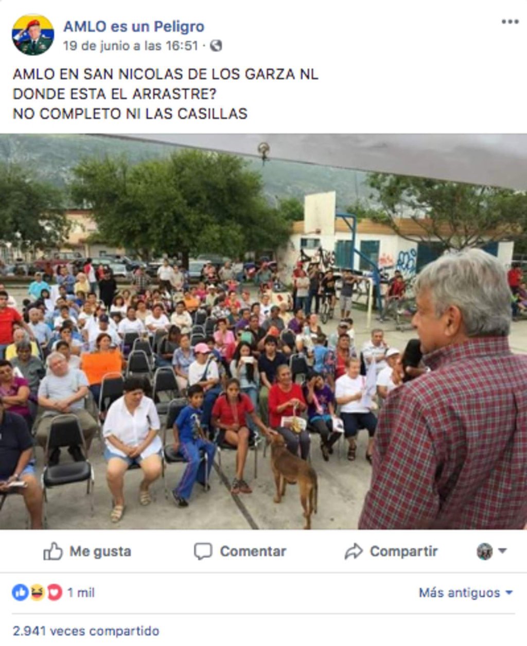 Imágenes falsas sobre eventos de López Obrador